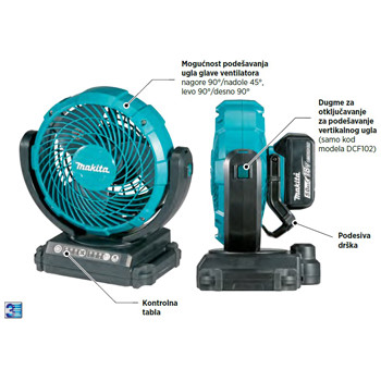 Makita akumulatorski ventilator CF101DZ - Slika 3