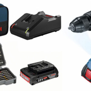 Bosch akumulatorska bušilica - odvijač GSR 18V-50 + 43 delni set bitova (06019H5004)
