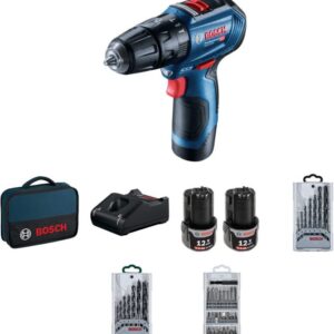 Bosch akumulatorska vibraciona bušilica-odvijač GSB 12V-30 + 39-delni set pribora (06019G9101)
