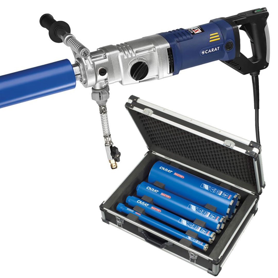 Carat set - dijamantska bušilica za bušenje betona A-2031 + set dijamantskih krunastih burgija (hAMB2031S01)