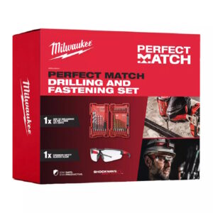 Milwaukee set burgija 39kom + prozirne zaštitne naočare Perfect Match (4932492657)